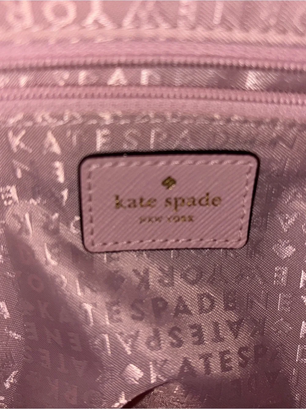 kate spade Pink Tote with Rose Gold Glitter Polka Dots and Matching Wallet